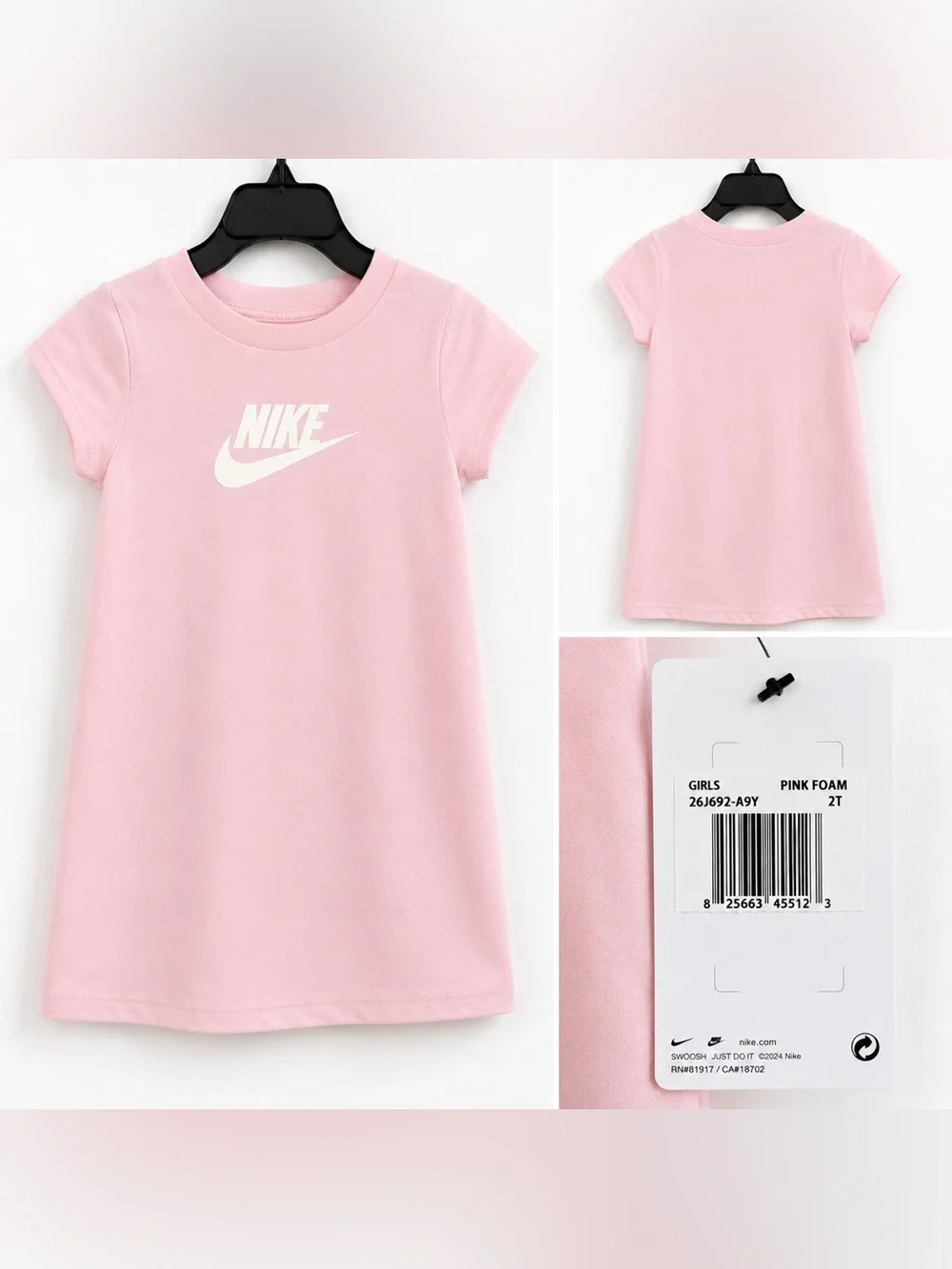 Nike Pink Short-Sleeve Tee Dress